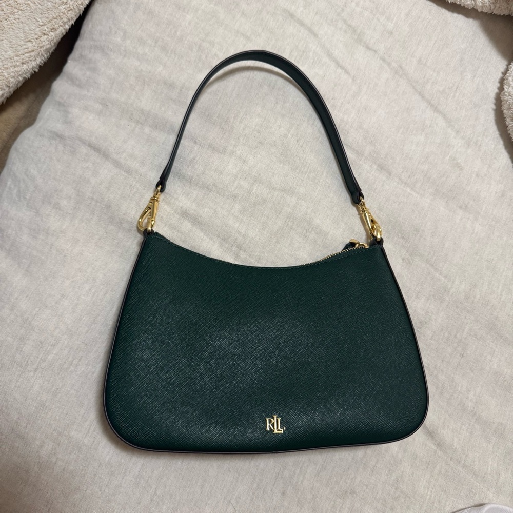 Ralph Lauren Green Leather Shoulder Bag